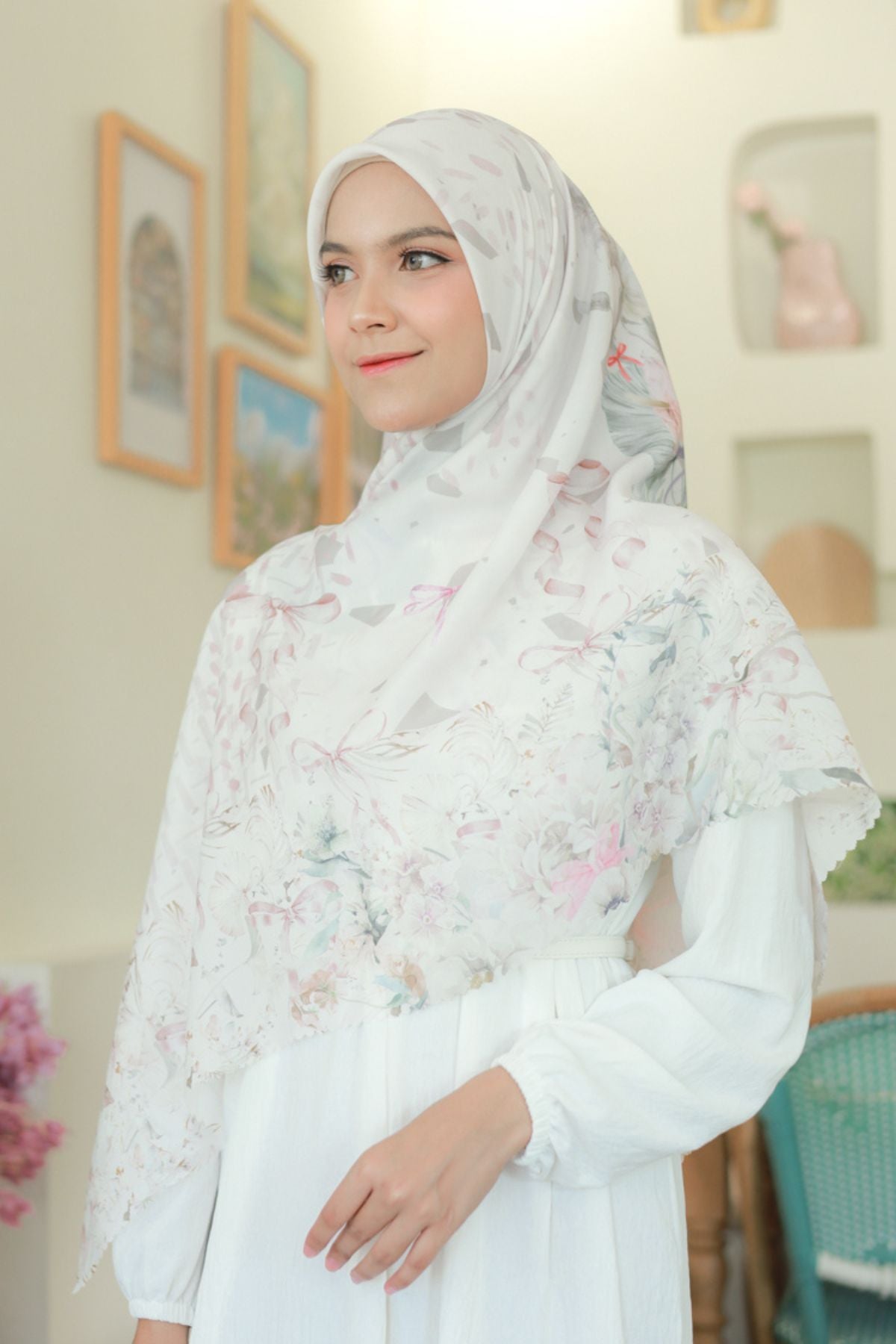 [ BUY 3 GET 1 FREE HIJAB ] Emily JUMBO - Scarf Square Premium Polycotton XL | COQUETTE CRYSTAL - EB28.41
