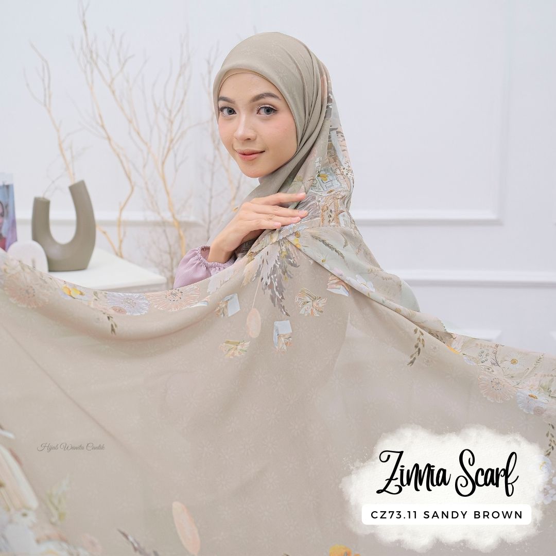 Zinnia - Scarf Square Premium Polycotton - Sandy Brown - CZ73.11