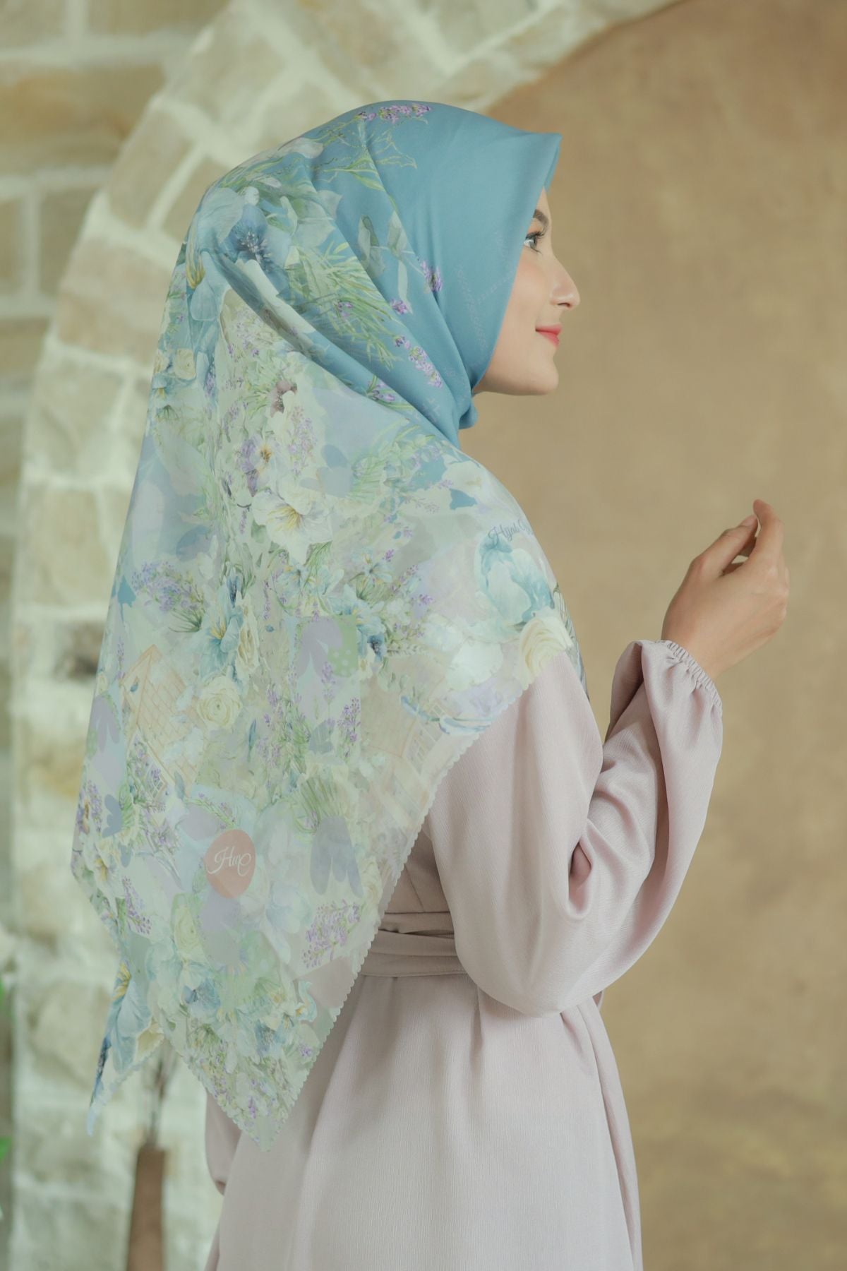 Lavender - Scarf Square Premium Polycotton XL - Blue - LJ57.2