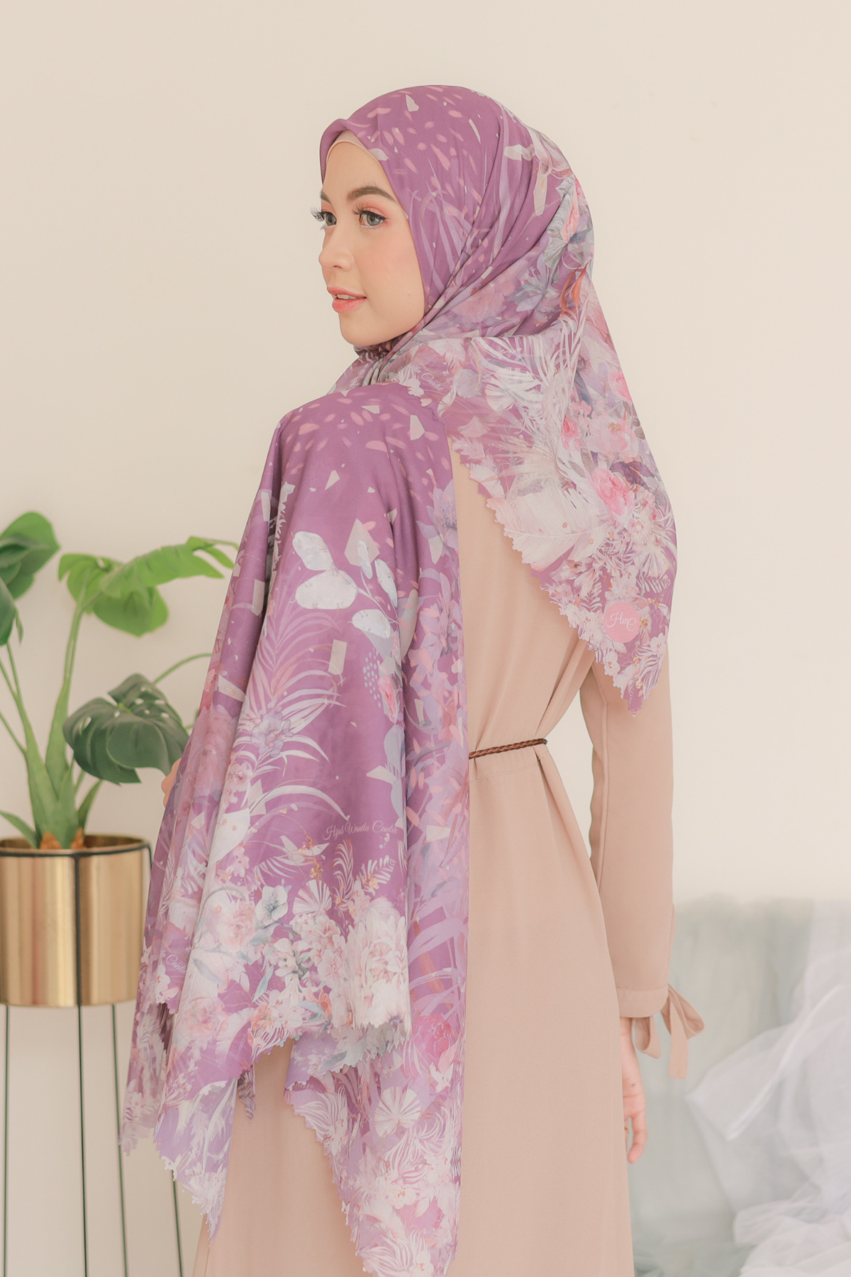 Emily - Scarf Square Premium Polycotton | Mauve - EM28.6