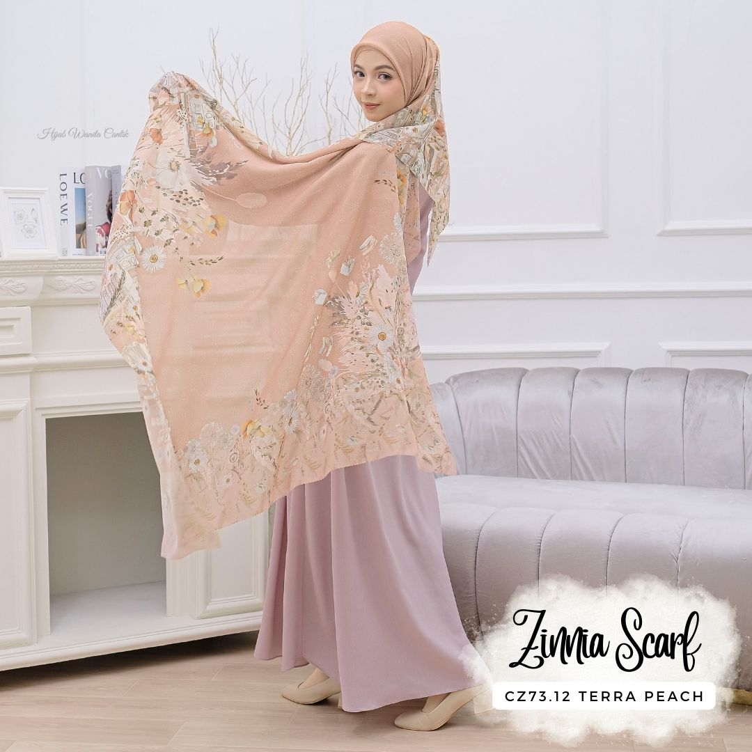 Zinnia - Scarf Square Premium Polycotton | Terra Peach - CZ73.12