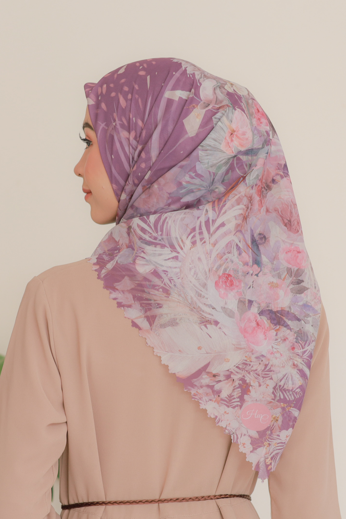 Emily - Scarf Square Premium Polycotton | Mauve - EM28.6