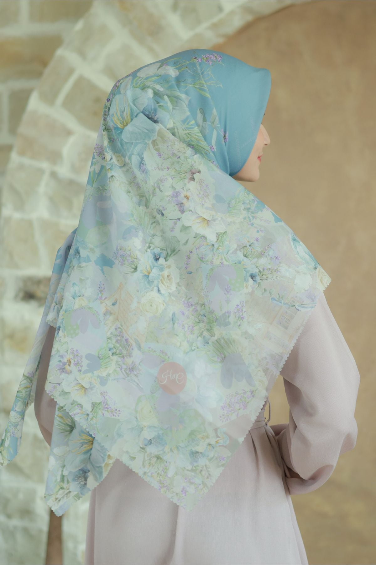 Lavender JUMBO - Scarf Square Premium Polycotton XL | Blue - LJ57.2