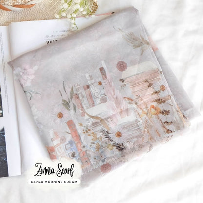 Zinnia - Scarf Square Premium Polycotton | Morning Cream - CZ73.8