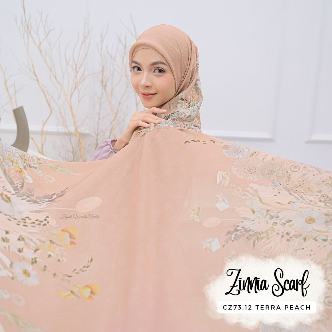 Zinnia - Scarf Square Premium Polycotton | Terra Peach - CZ73.12