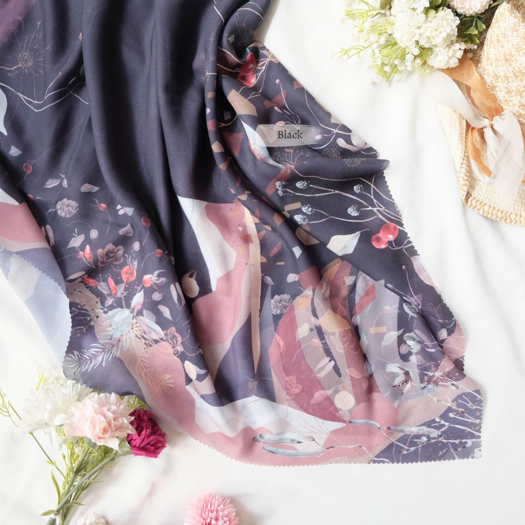 [ BUY 3 GET 1 FREE HIJAB ] Coconut Scarf Jumbo - JS93.1 Black