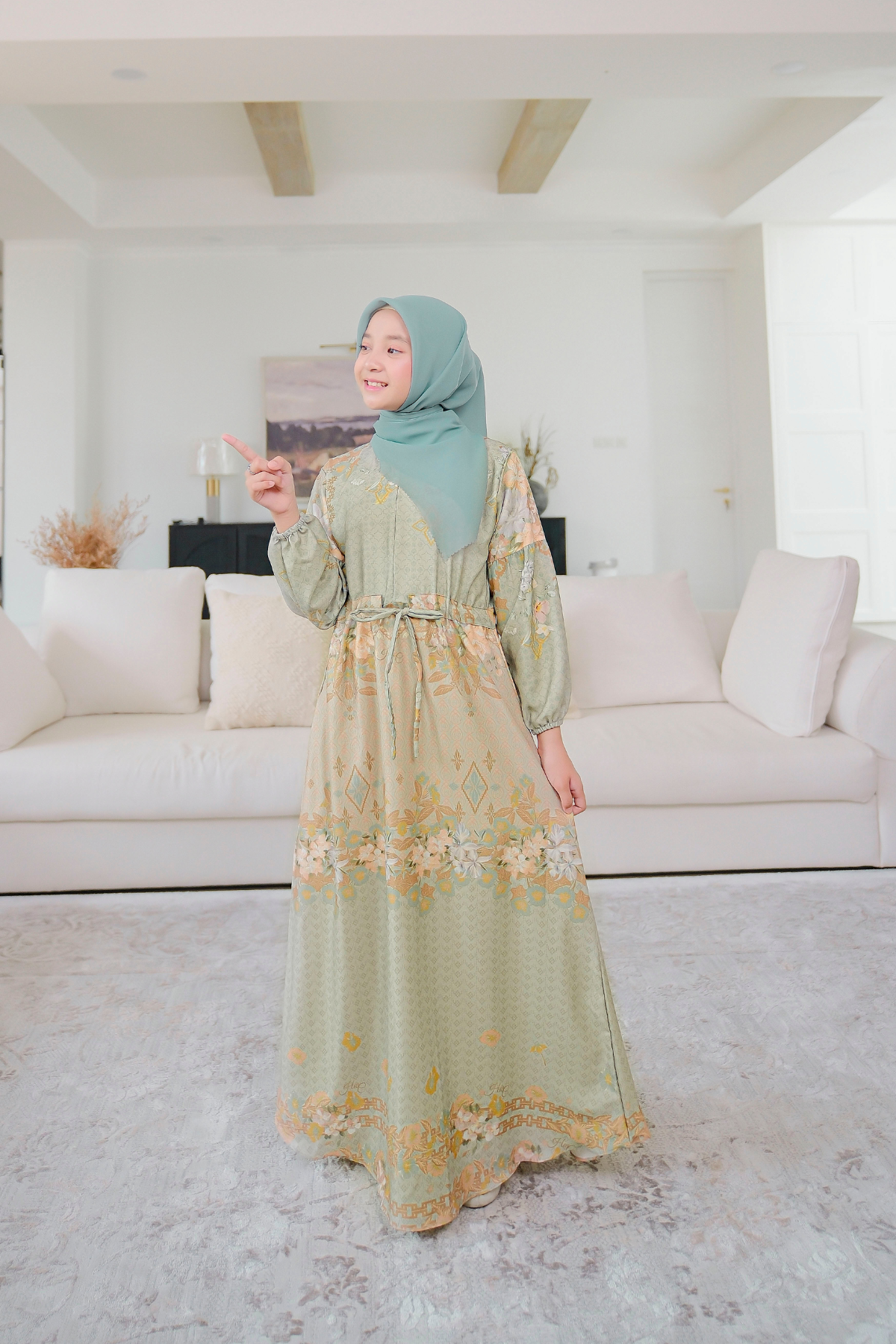 [CLEARANCE SALE] Chatara Dress Anak - CC22.4 Sage