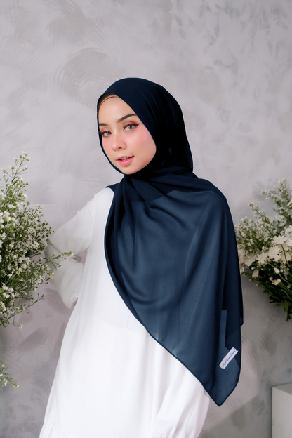 Pashmina Carly (dengan tali)  - HT11.2 Navy