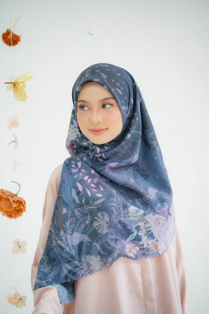 [ BUY 3 GET 1 FREE HIJAB ] Emily JUMBO - Scarf Square Premium Polycotton XL | BLACK - EB28.1