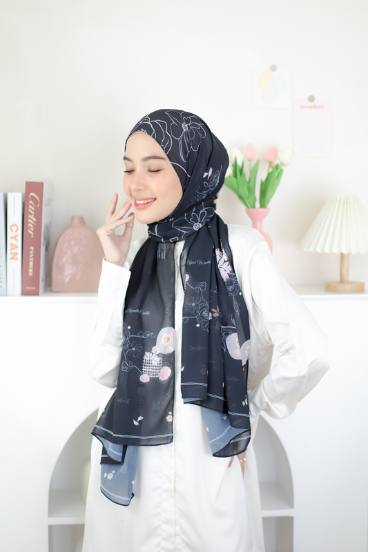 Mora - Pashmina Premium Ceruti - Black - PM11.44