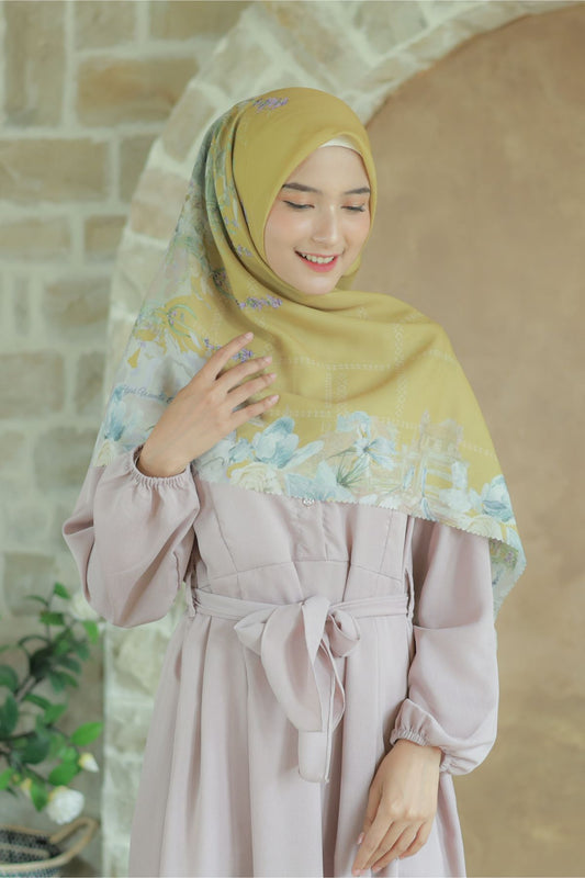 Lavender JUMBO - Scarf Square Premium Polycotton XL | Gold - LJ57.4