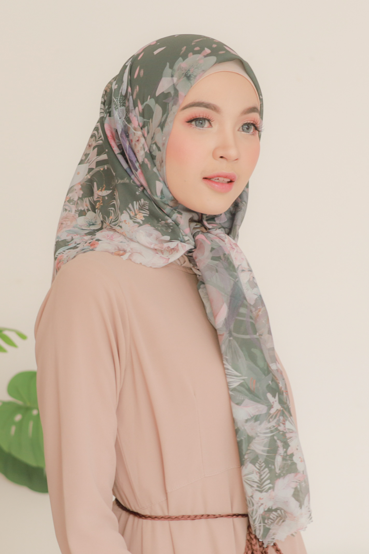 Emily - Scarf Square Premium Polycotton | Olive - EM28.8