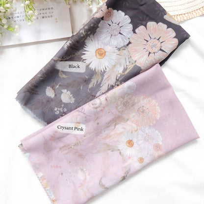 Zinnia - Scarf Square Premium Polycotton | Black - CZ73.1