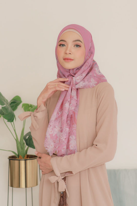 [ BUY 3 GET 1 FREE HIJAB ] Emily - Scarf Square Premium Polycotton | Rosegold - EM28.22