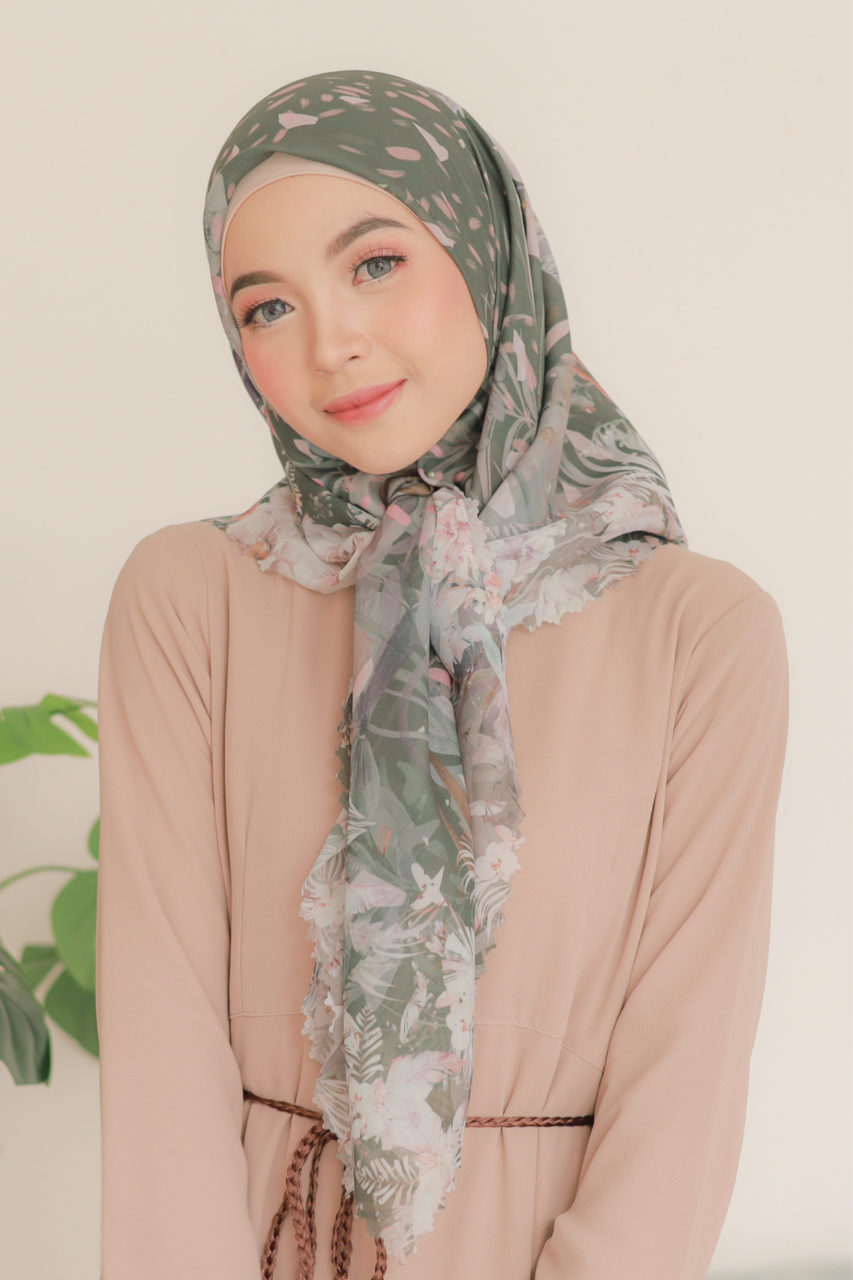 Emily - Scarf Square Premium Polycotton | Olive - EM28.8