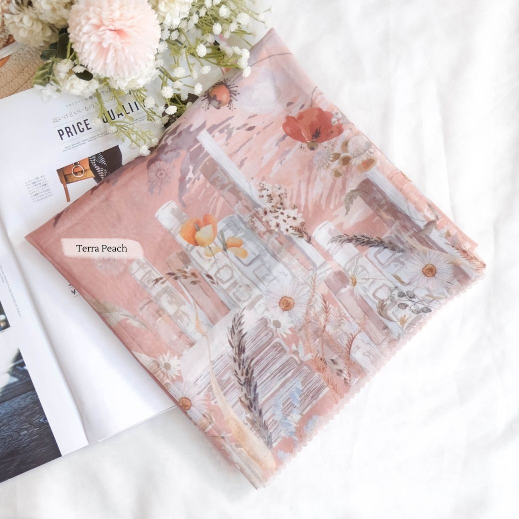 Zinnia - Scarf Square Premium Polycotton | Terra Peach - CZ73.12