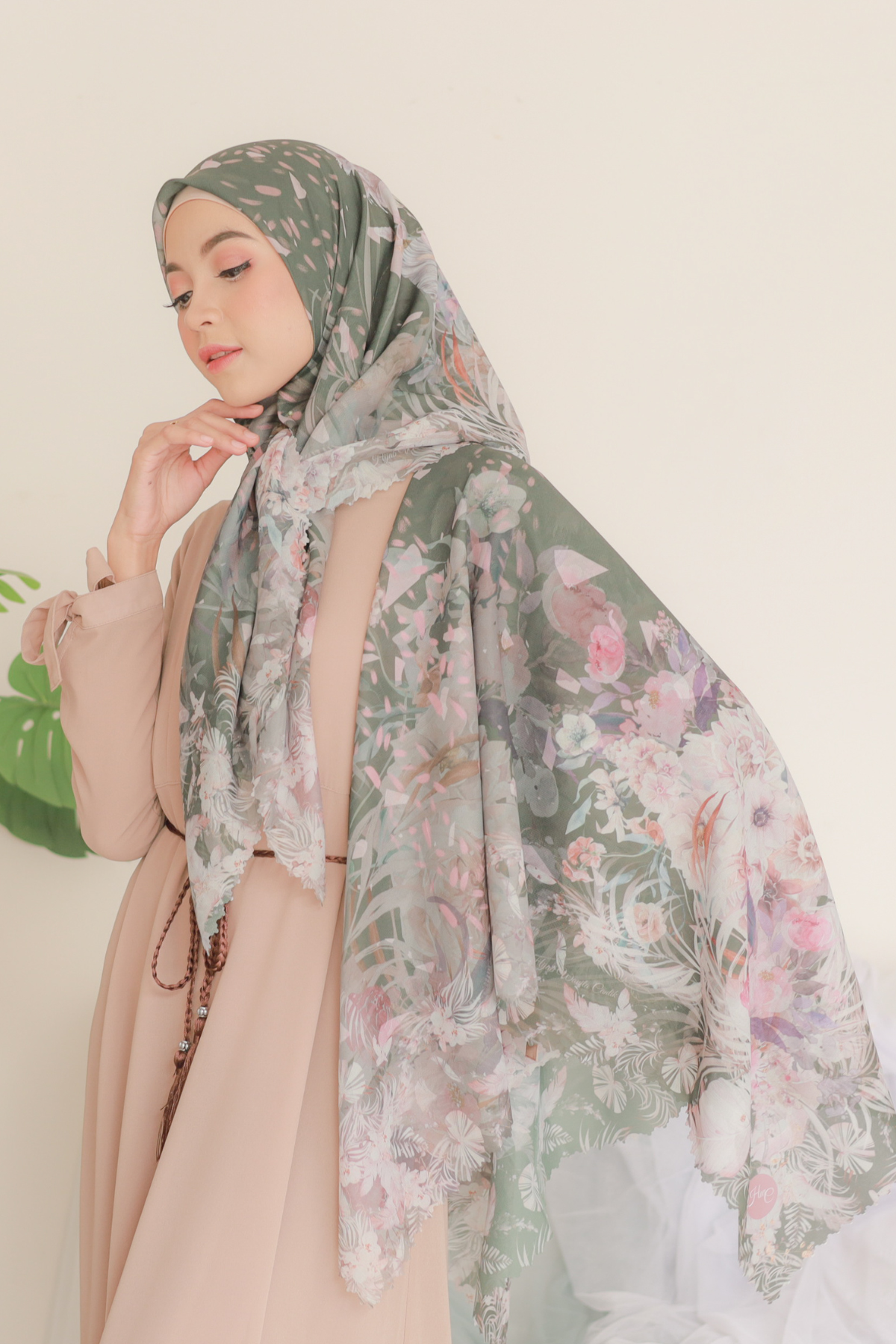 [ BUY 3 GET 1 FREE HIJAB ] Emily - Scarf Square Premium Polycotton | Olive - EM28.8
