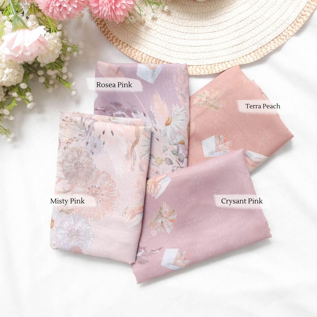 Zinnia - Scarf Square Premium Polycotton XL - Rosea Pink - NZ73.9