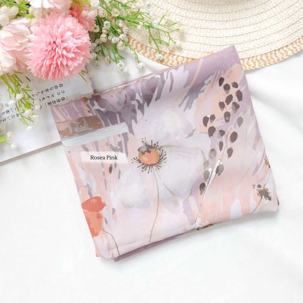 Zinnia - Scarf Square Premium Polycotton | Rosea Pink - CZ73.9