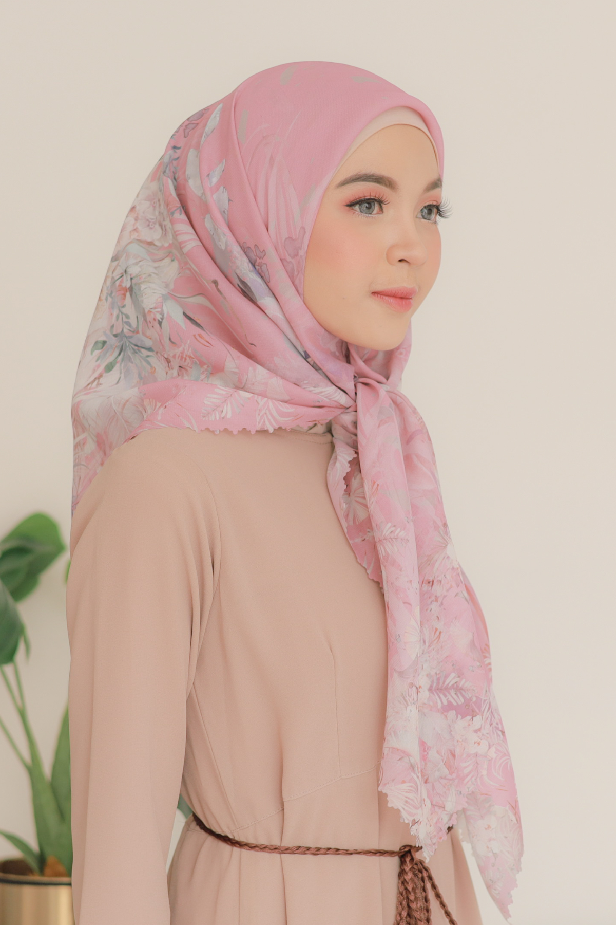 Emily - Scarf Square Premium Polycotton | Pastel Pink - EM28.9