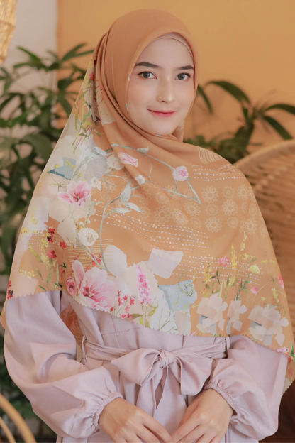 [ BUY 3 GET 1 FREE HIJAB ] Florence - Scarf Square Premium Polycotton XL - Terracotta - RJ24.17