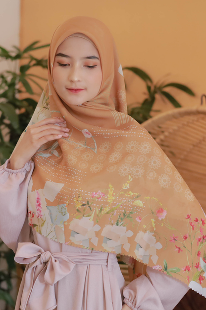 [ BUY 3 GET 1 FREE HIJAB ] Florence - Scarf Square Premium Polycotton XL - Terracotta - RJ24.17