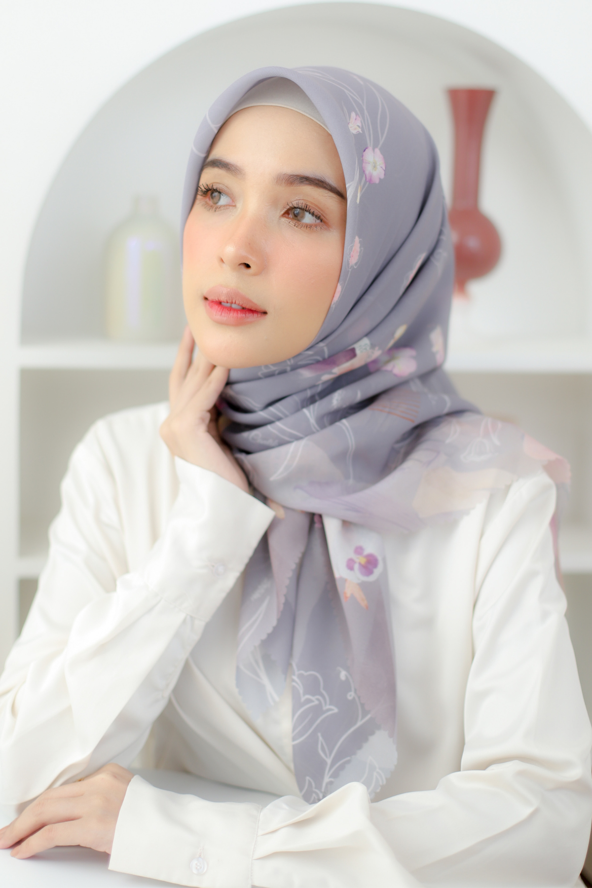 Mora - Scarf Square Premium Polycotton - Grey - MCF2.2