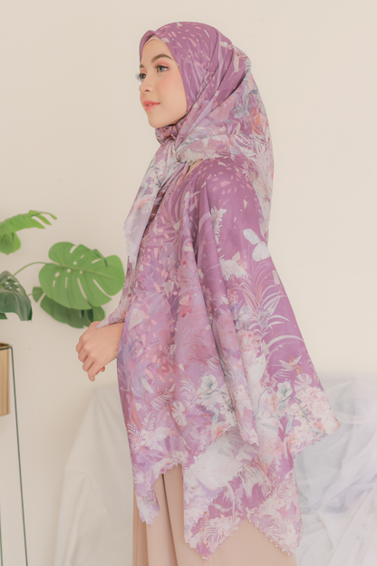 [ BUY 3 GET 1 FREE HIJAB ] Emily JUMBO - Scarf Square Premium Polycotton XL | Mauve - EB28.6