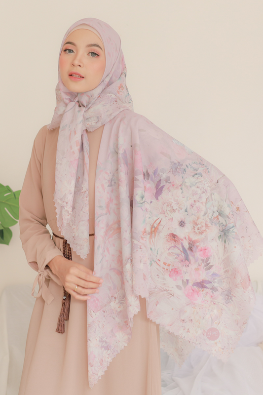 [ BUY 3 GET 1 FREE HIJAB ] Emily - Scarf Square Premium Polycotton | Silky Pink - EM28.11