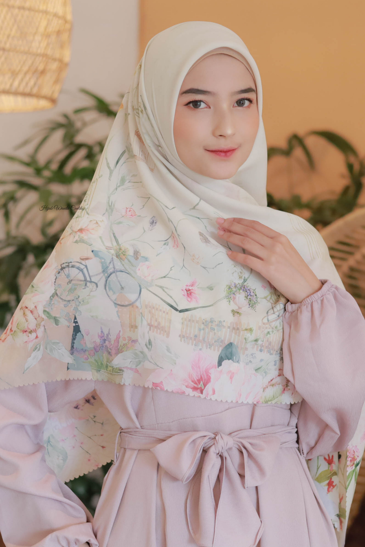 [ BUY 3 GET 1 FREE HIJAB ] Florence - Scarf Square Premium Polycotton XL - Soya Cream - RJ24.19