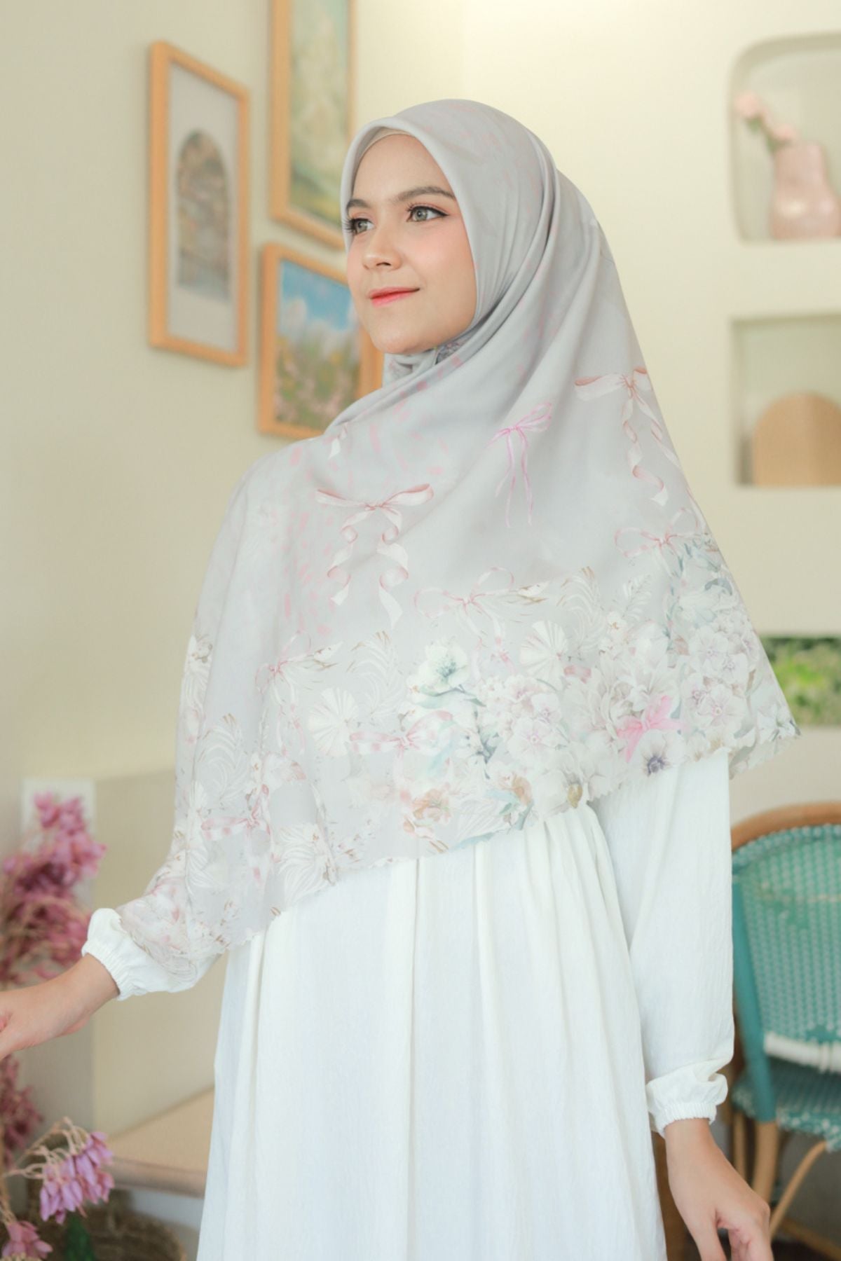 [ BUY 3 GET 1 FREE HIJAB ] Emily JUMBO - Scarf Square Premium Polycotton XL | COQUETTE SAND - EB28.44