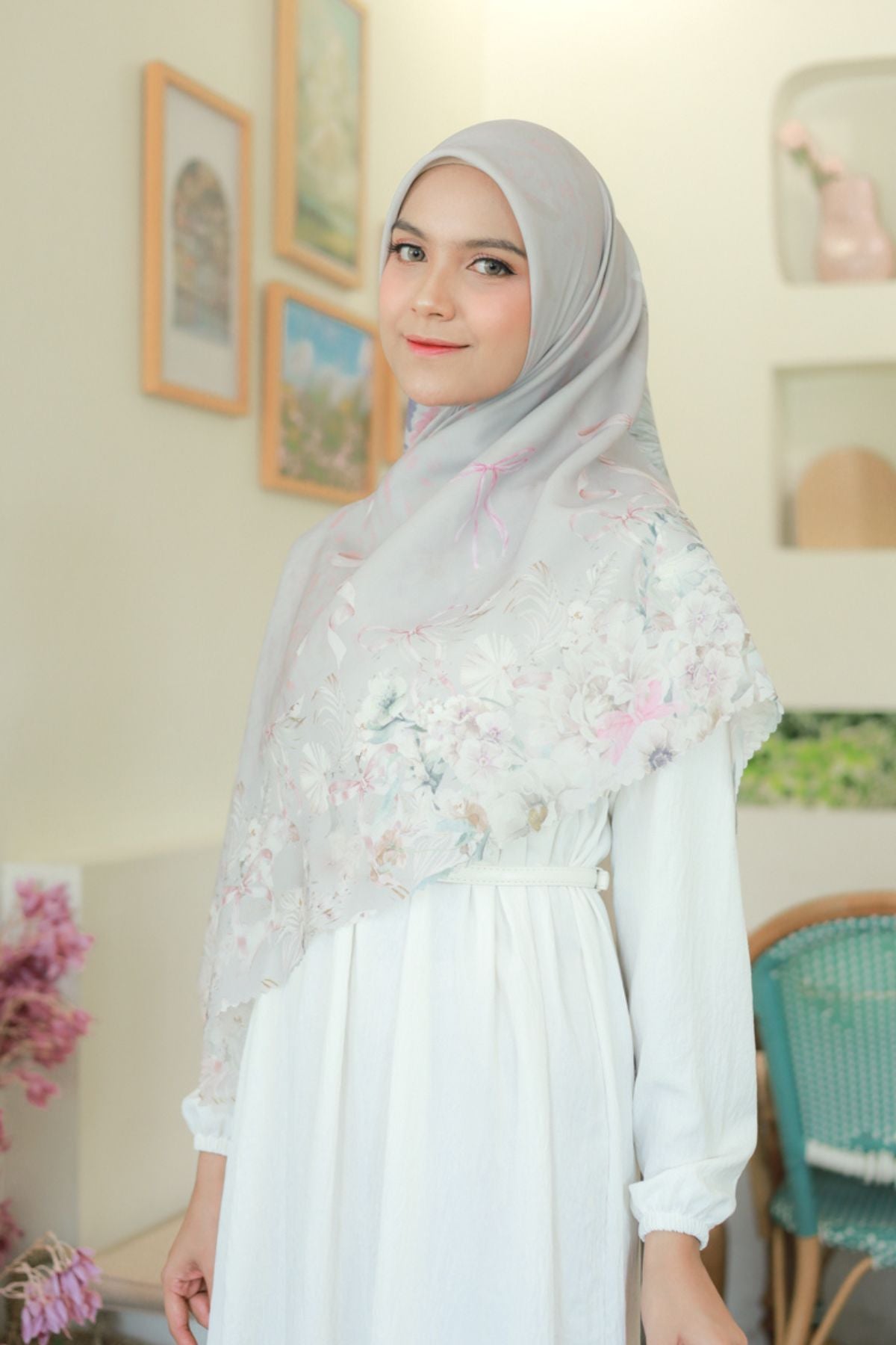 [ BUY 3 GET 1 FREE HIJAB ] Emily JUMBO - Scarf Square Premium Polycotton XL | COQUETTE SAND - EB28.44