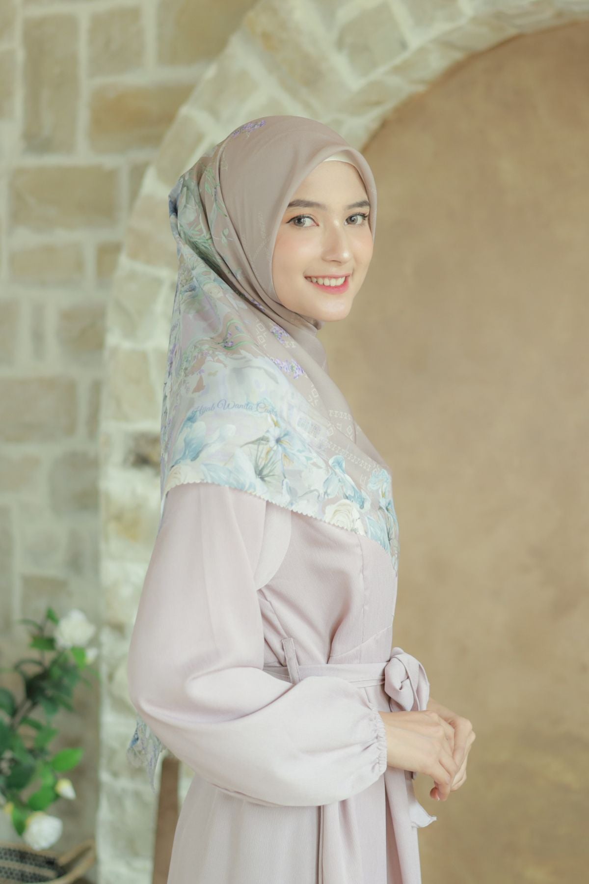Lavender JUMBO - Scarf Square Premium Polycotton XL | Mocca - LJ57.7