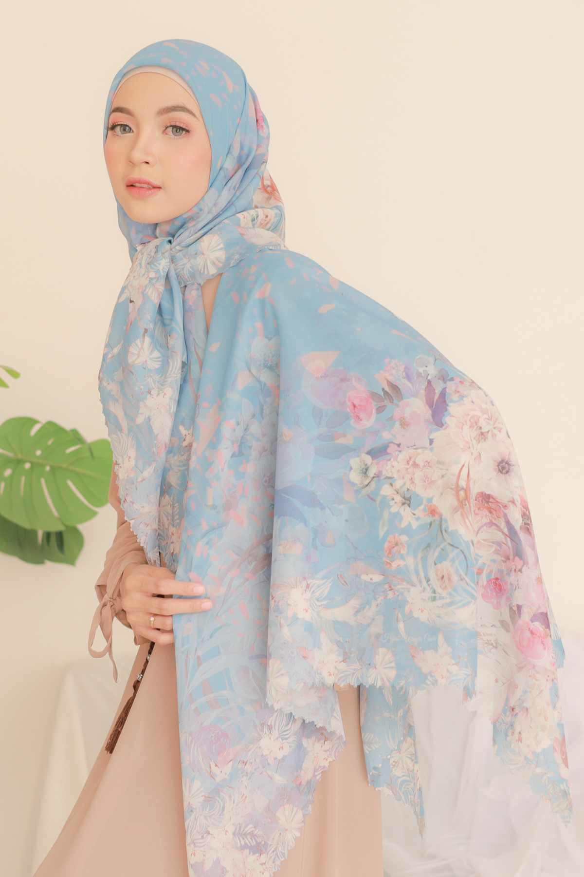 Emily - Scarf Square Premium Polycotton | Sky - EM28.12