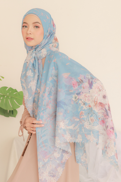 [ BUY 3 GET 1 FREE HIJAB ] Emily - Scarf Square Premium Polycotton | Sky - EM28.12