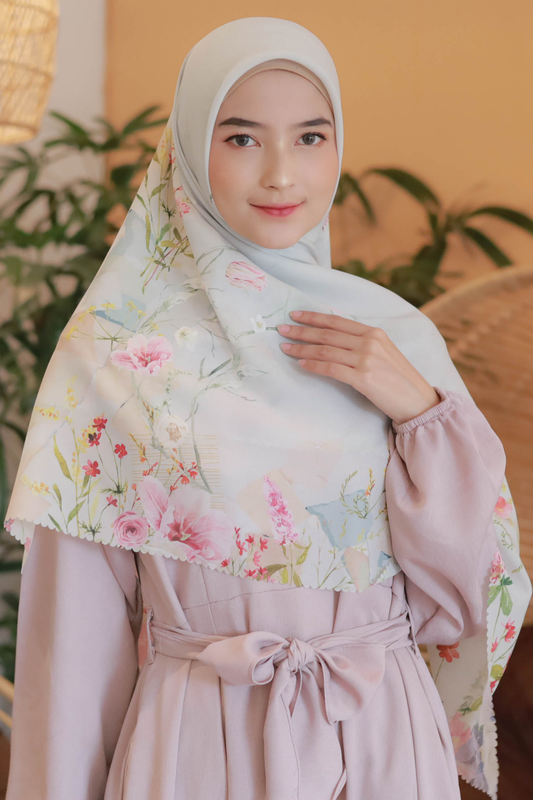 [ BUY 3 GET 1 FREE HIJAB ] Florence - Scarf Square Premium Polycotton XL - Flint Grey - RJ24.20