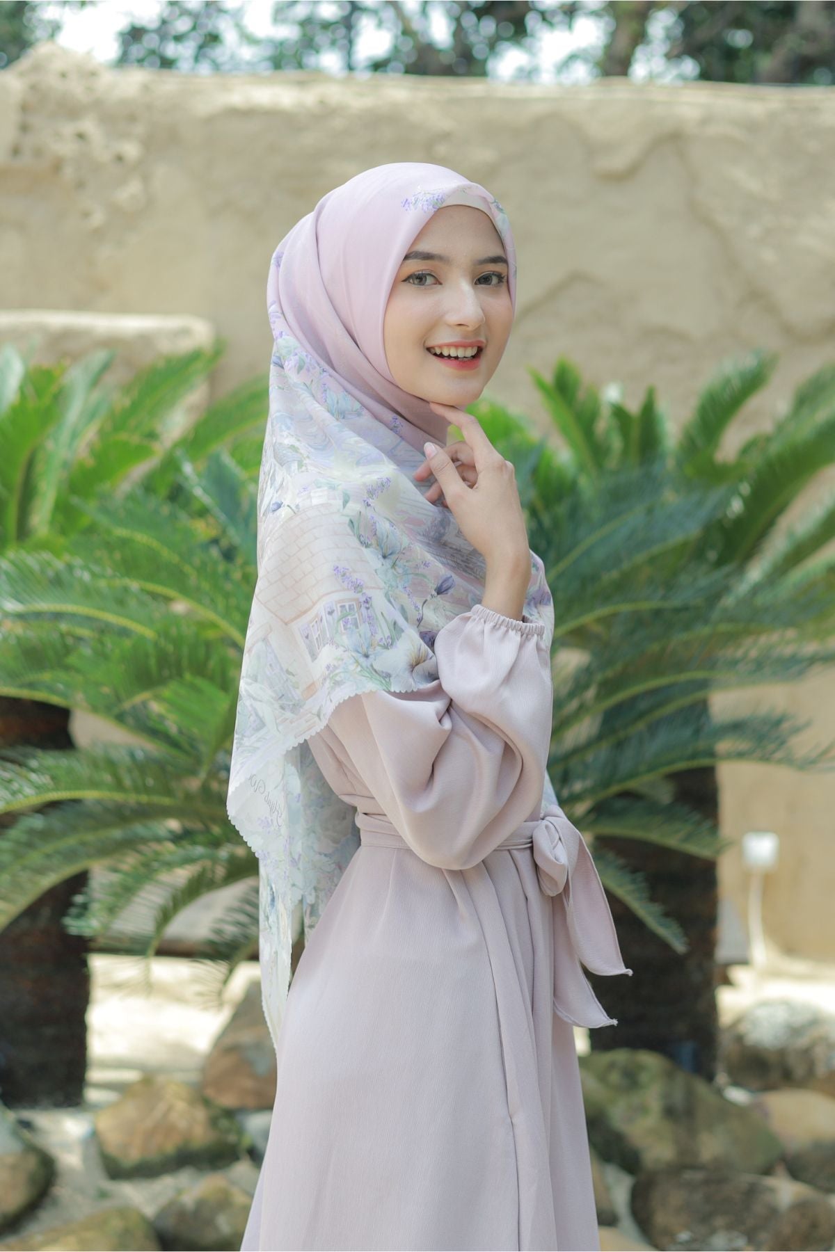 Lavender - Scarf Square Premium Polycotton XL - Pastel Pink - LJ57.8