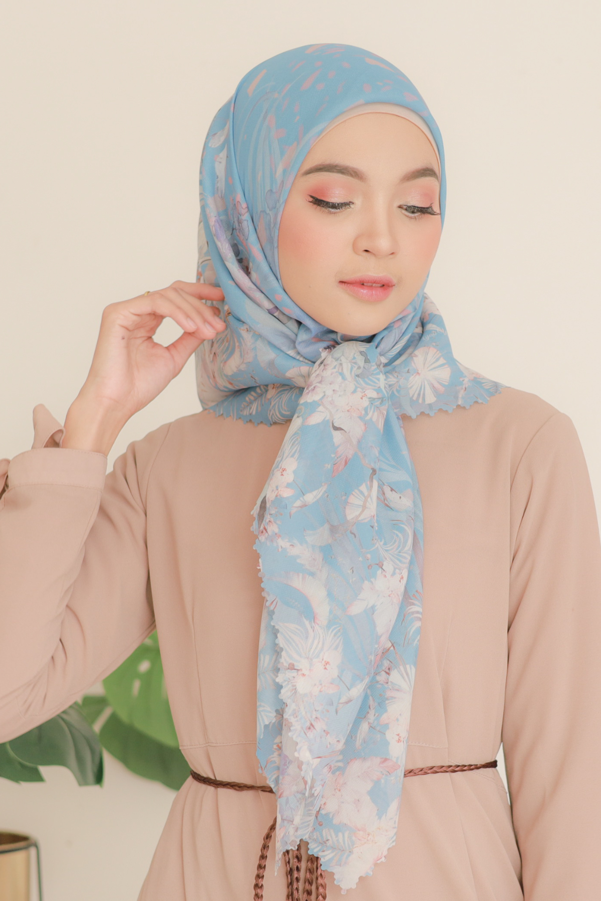 Emily - Scarf Square Premium Polycotton | Sky - EM28.12