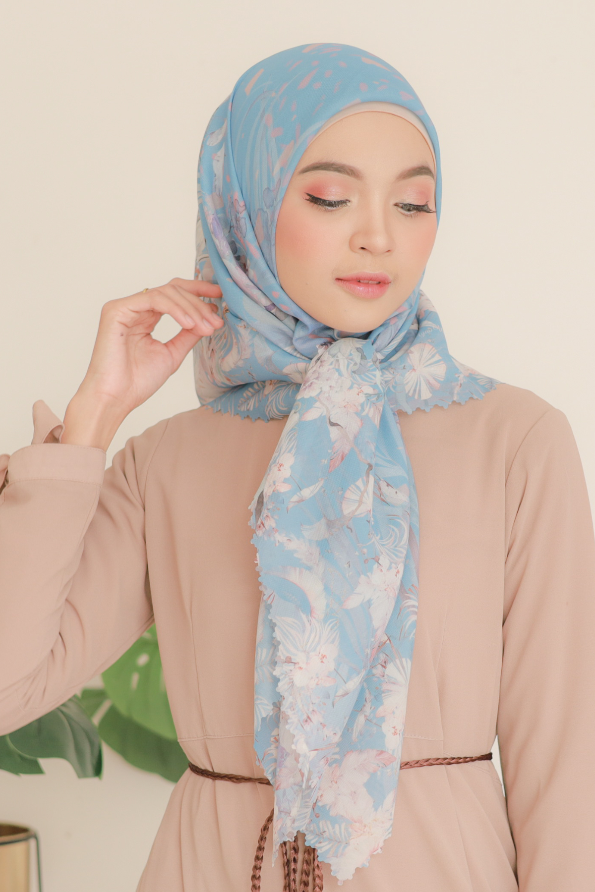 [ BUY 3 GET 1 FREE HIJAB ] Emily - Scarf Square Premium Polycotton | Sky - EM28.12