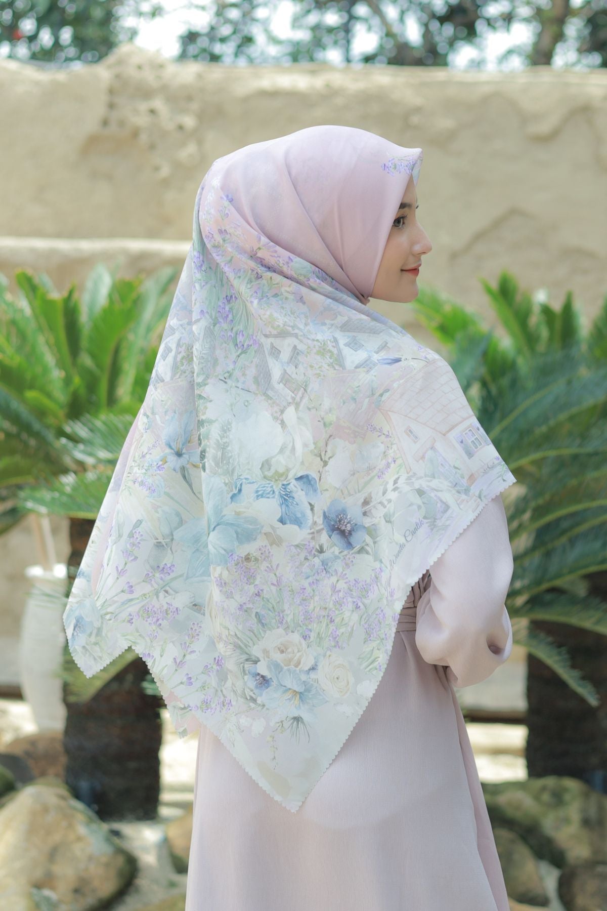 Lavender - Scarf Square Premium Polycotton XL - Pastel Pink - LJ57.8