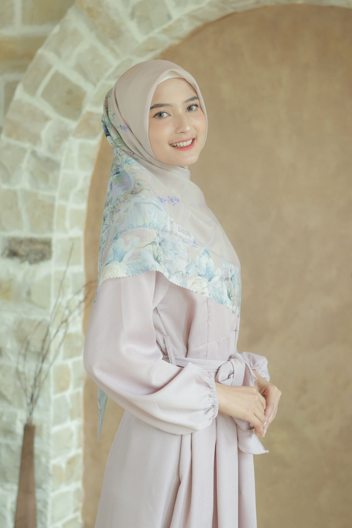 Lavender JUMBO - Scarf Square Premium Polycotton XL | Peach - LJ57.9