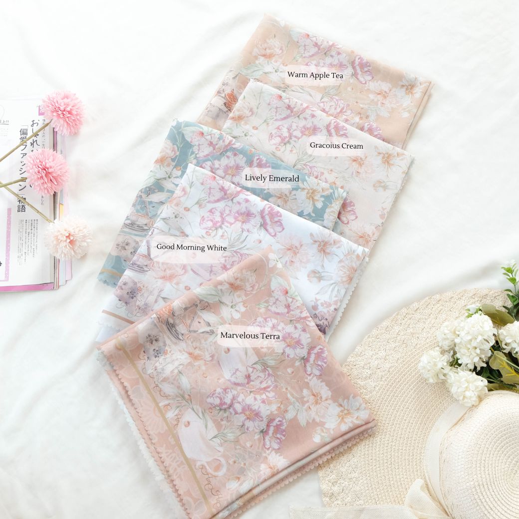 Camellia - Scarf Square British Voal | Marvelous Terra - CL15.13