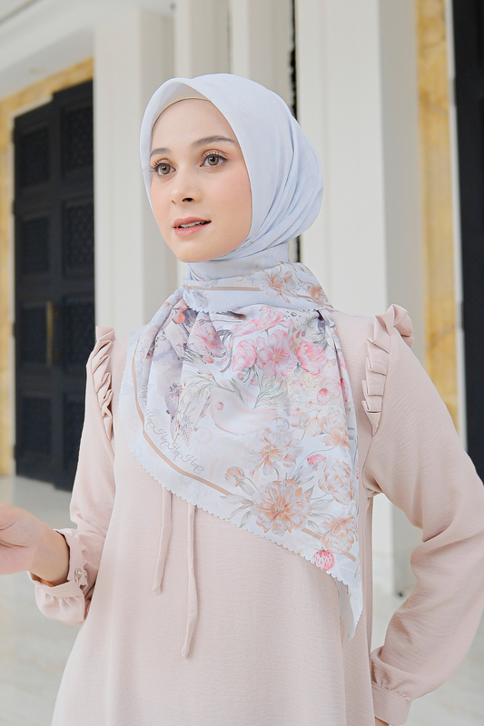 Camellia - Scarf Square British Voal | Good Morning White - CL15.7