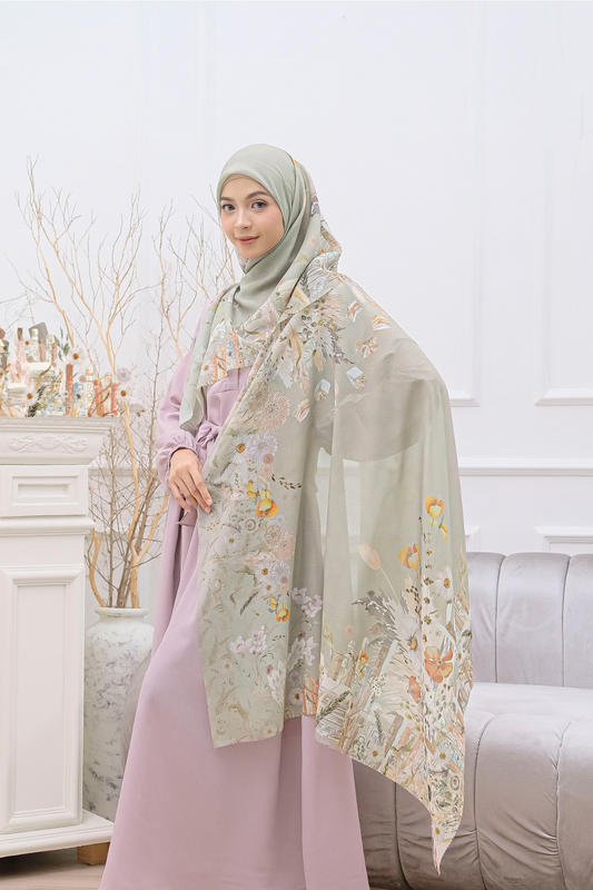 Zinnia - Scarf Square Premium Polycotton | Miracle Dove - CZ73.6
