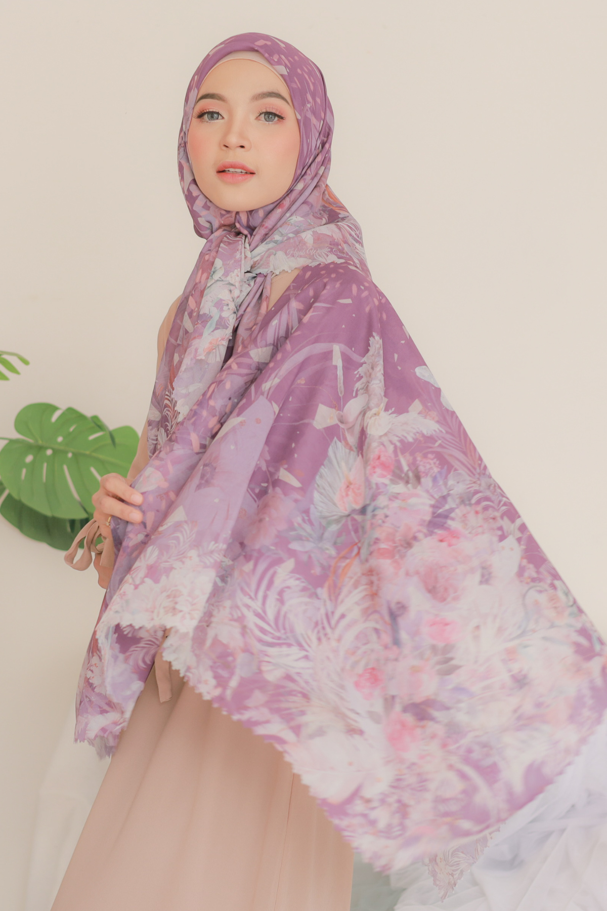 Emily - Scarf Square Premium Polycotton XL | Mauve - EB28.6