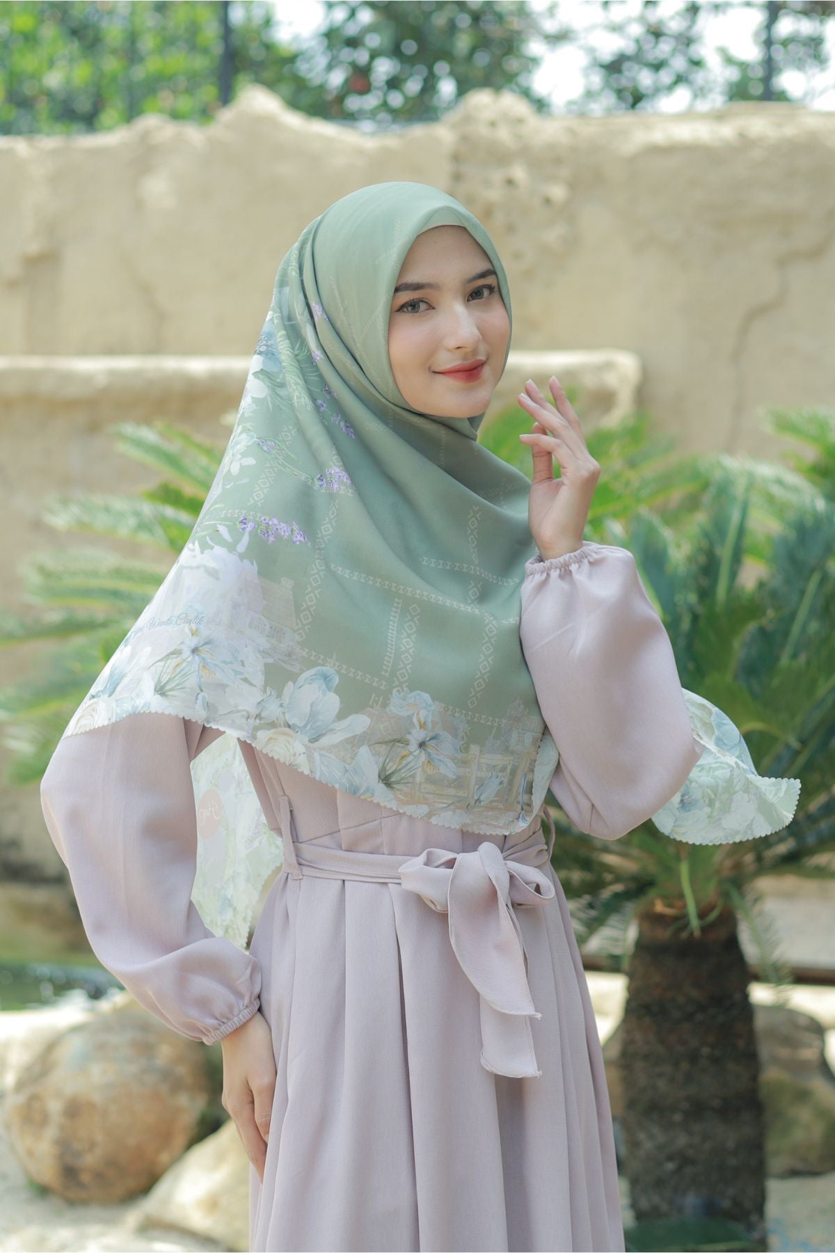 Lavender - Scarf Square Premium Polycotton XL - Sage - LJ57.11