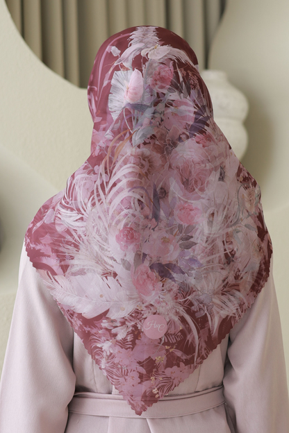 [ BUY 3 GET 1 FREE HIJAB ] Emily - Scarf Square Premium Polycotton | Maroon - EM28.30