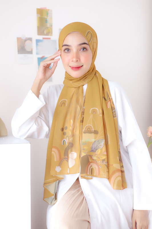 Rainbow - Pashmina Premium Ceruti - Gold - PM11.11