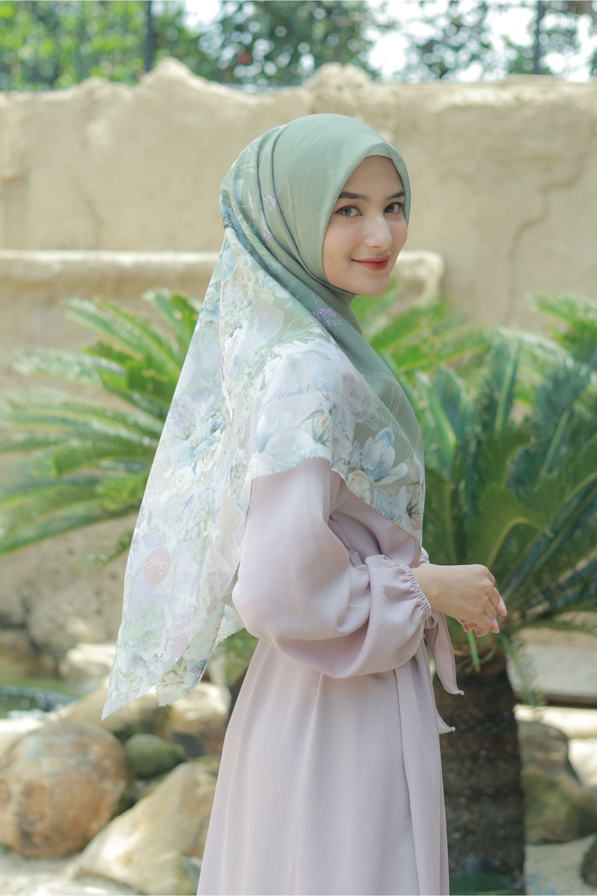 Lavender - Scarf Square Premium Polycotton XL - Sage - LJ57.11