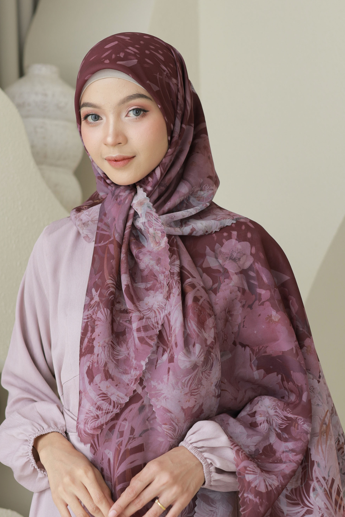 Emily - Scarf Square Premium Polycotton | Maroon - EM28.30